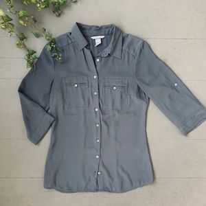 H&M Button Down Gray Blouse